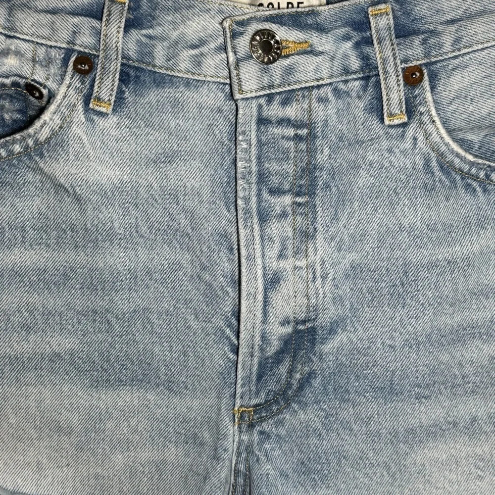 AGOLDE Parker Cut Off Jean Shorts Distressed High-Waisted size 28 Light Wash